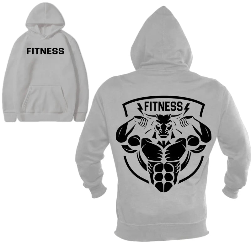 Men Thick Fleece Hoodie – Winter Sportswear for Gym Training and Daily Fitness