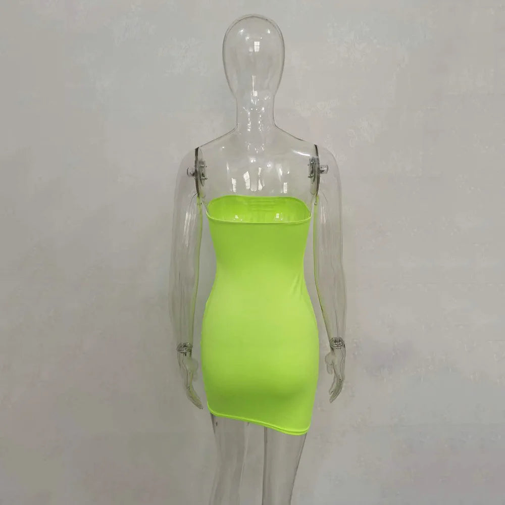 Women Off Shoulder Strapless Bodycon Mini Dress