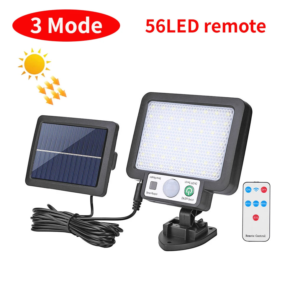 LED Solar Split Wall Lamp 3 Mode Waterproof Motion Sensor Lamp Security Outdoor Street Lighting Solar Lamp for Garden Wall Light - trendingshoping.com