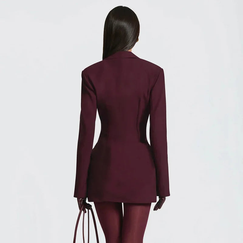 Blifanbo Elegant Deep V Neck Ruched Mini Autumn Long Sleeve Slim High Waist Fashion Patchwork Club Party Dress Female Clothes