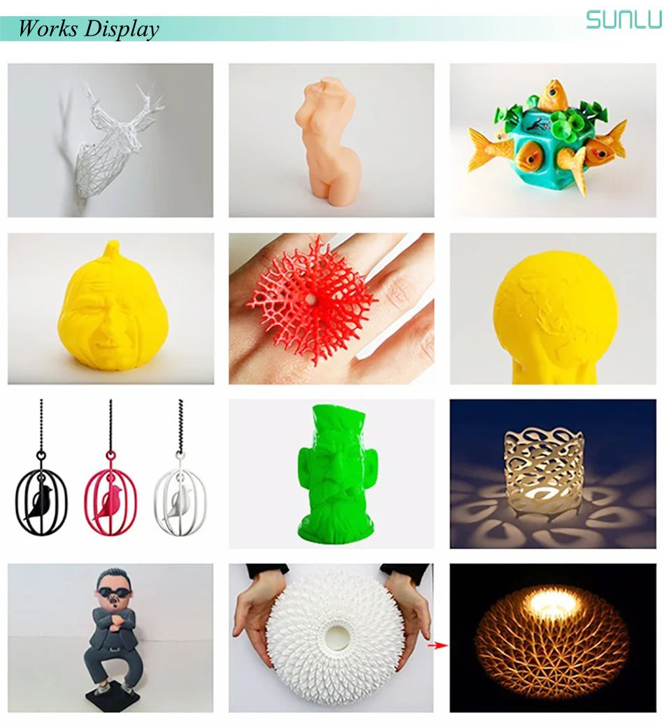 SUNLU 3D Printer Filament 1.75mm PLA and Other Material Options