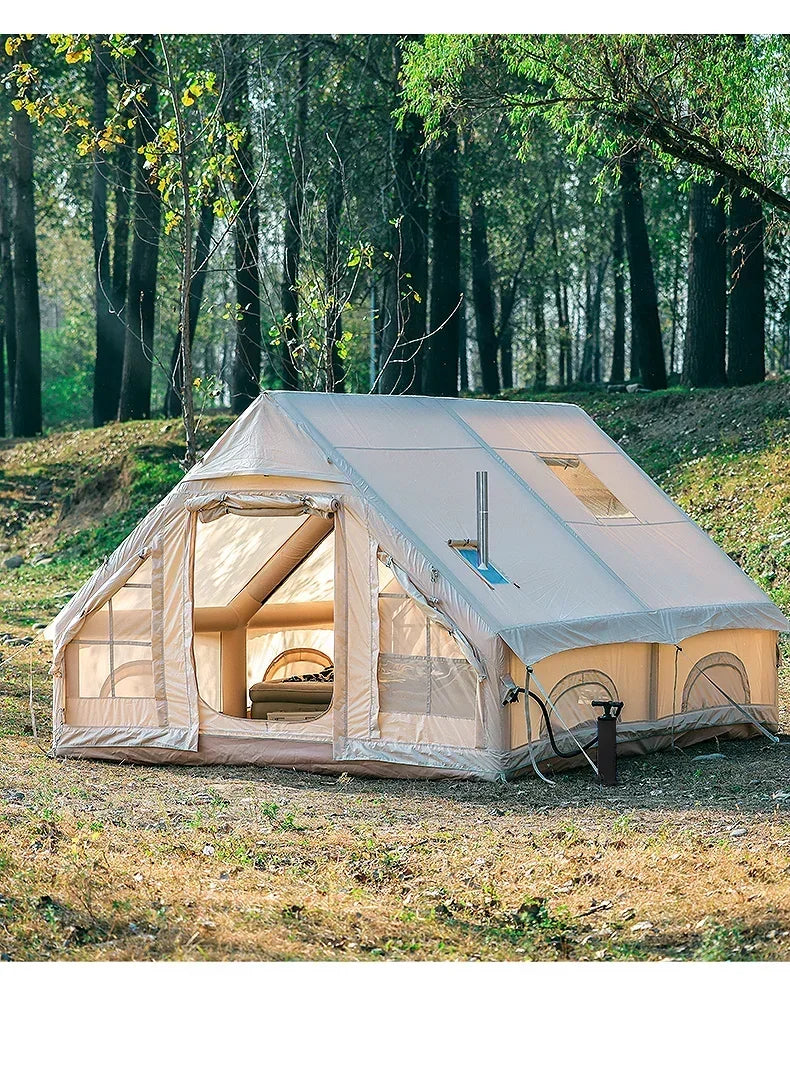 Outdoor Camping Complete Set Large Inflatable Tent New Material Equipment With Sun Protection Overnight Shelter