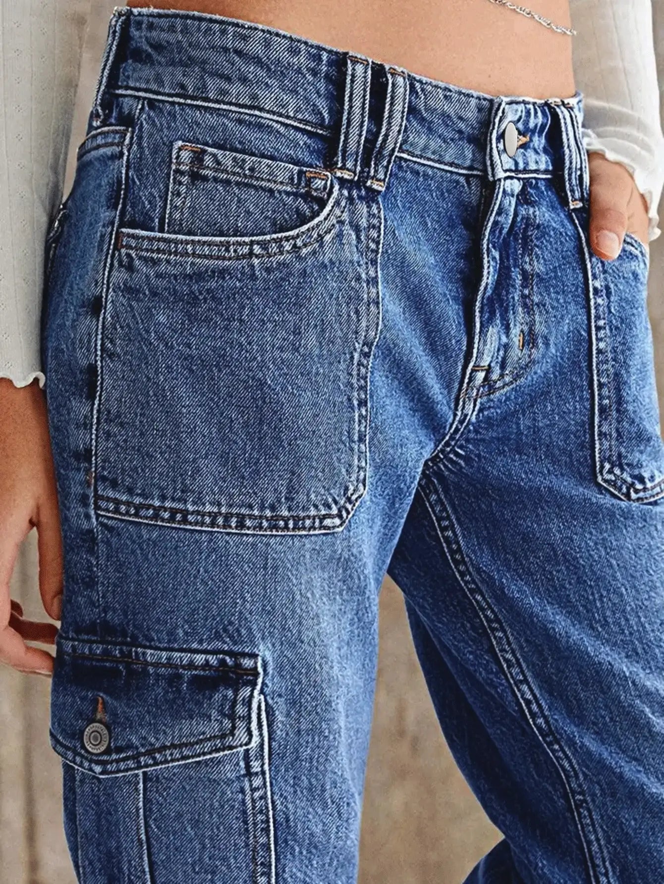 Women's Jeans Work Pants - Multi-Pocket Straight Leg Jeans for Ultimate Comfort and Style