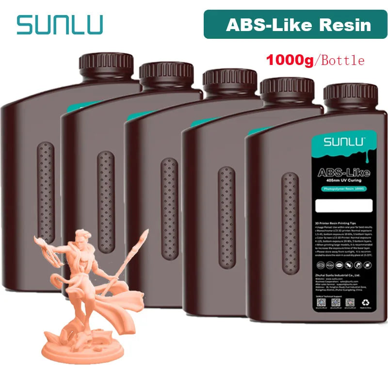 SUNLU ABS-Like 3D Printer Resin – 405nm Rapid UV-Curing, Water Washable, 1000g Bottle