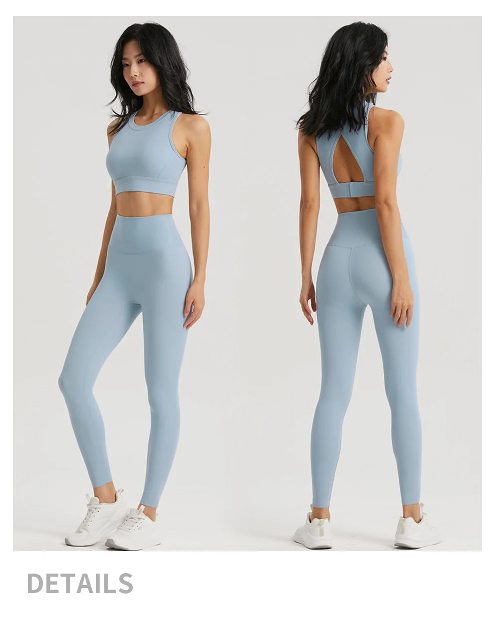 Hollow Out Gym Outfit for Women - 2-Piece Workout Set: Sports Bra & Leggings