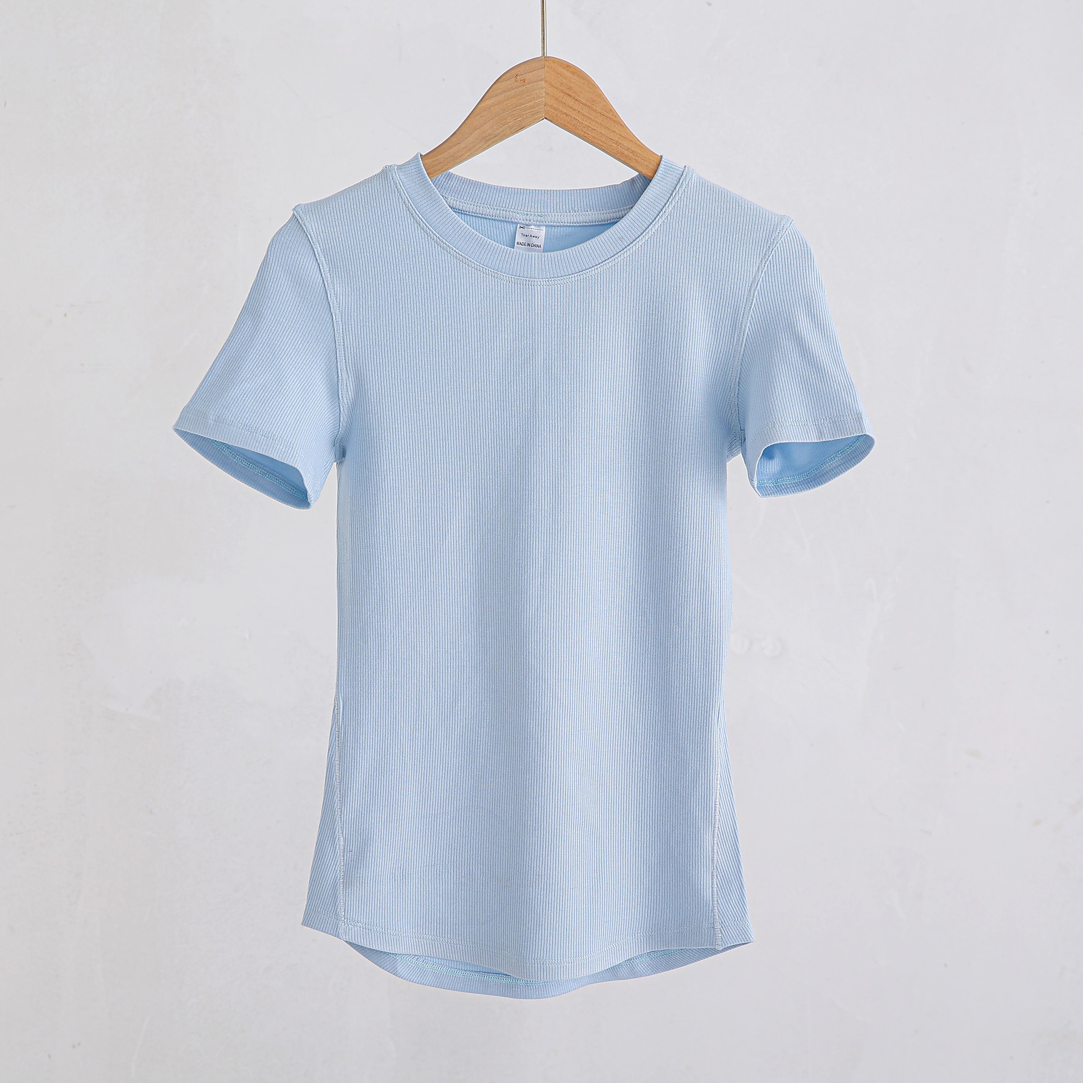 Women’s Slim-Fit Yoga T-Shirt - Short Sleeve Seamless Top for Pilates & Gym