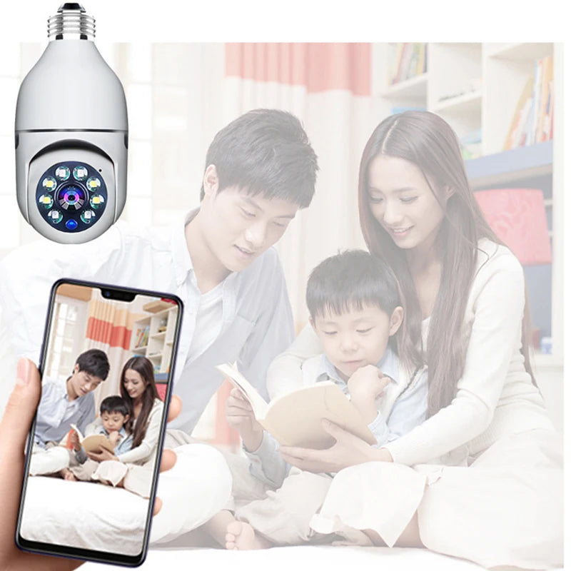 Smart Home E27 Wifi Bulb Surveillance Camera HD Night Vision Two Way Audio Motion Detection