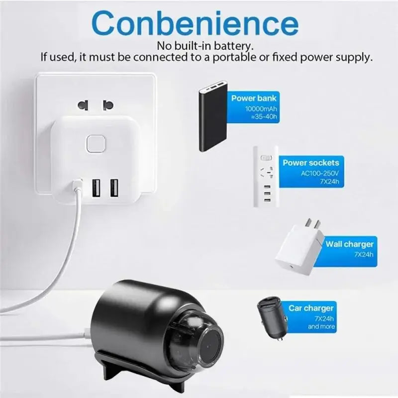 New X5Mini Night Vision 1080P Wireless Surveillance Camera Lightweight Clear Portable Motion Detection Premium Quality - trendingshoping.com