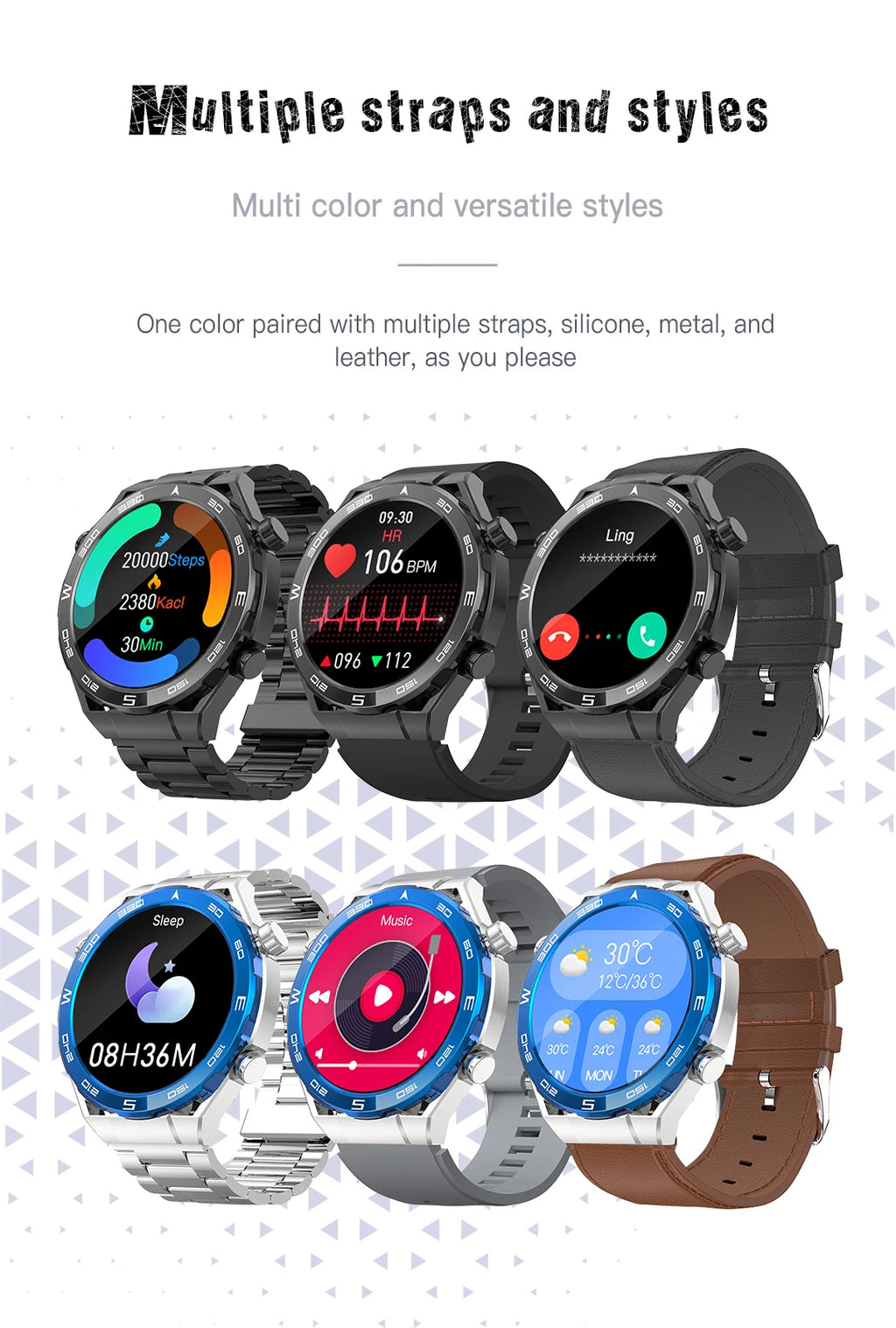 Smart Watch for Men & Women – Outdoor Fitness Tracker with Heart Rate, Calorie, Step Counter, Sport Watch & Music Player