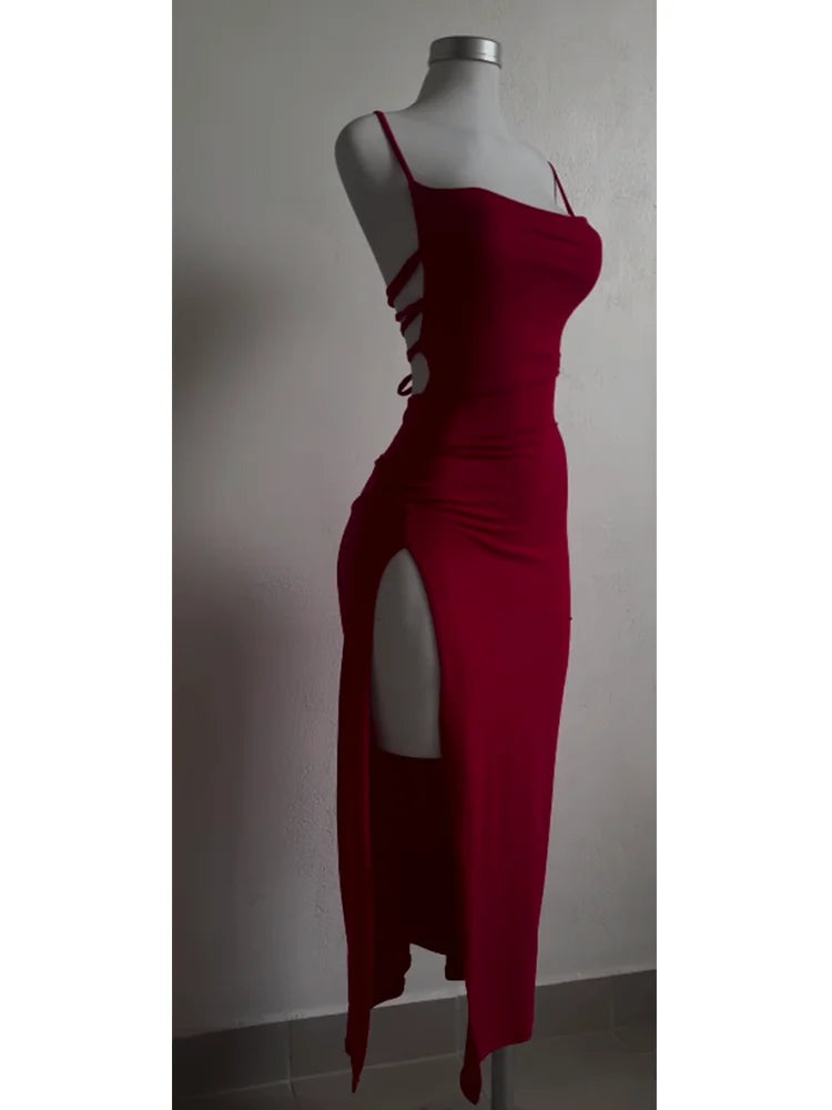 Women Halter Strap Bodycon Dress Sleeveless Summer Wear
