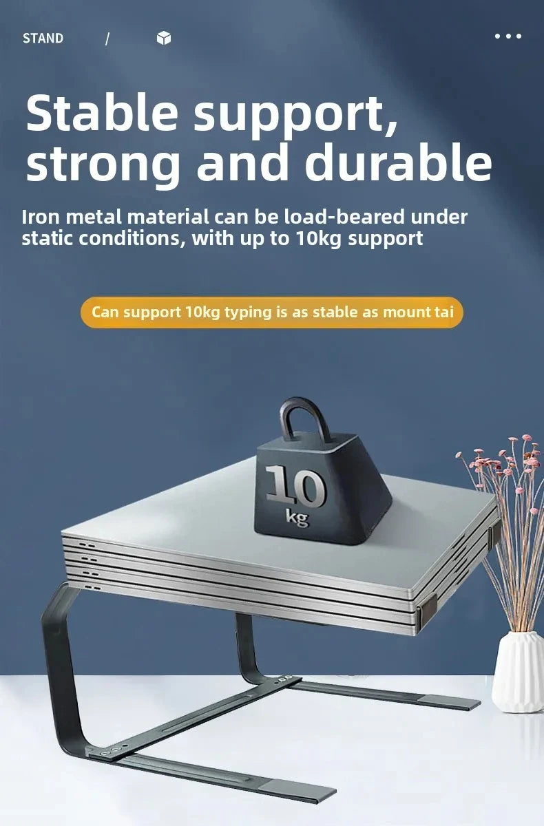 Laptop Stand for Desk Metal Computer Riser Heavy Stable Holder Ergonomic Laptops Elevator for 12-17.3 Inches Notebook Computer - trendingshoping.com