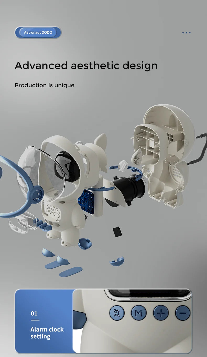 Smart Astronaut Bluetooth Speaker with Night Light, FM Radio, Portable Wireless Subwoofer Speaker