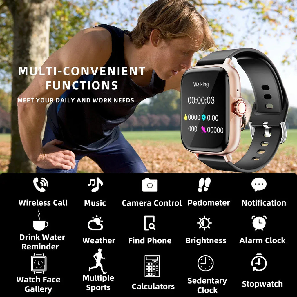 1.83'' Waterproof Smart Watch – Bluetooth Call, Sleep Monitoring, Sports Pedometer, Information Alerts for iPhone & Android - trendingshoping.com