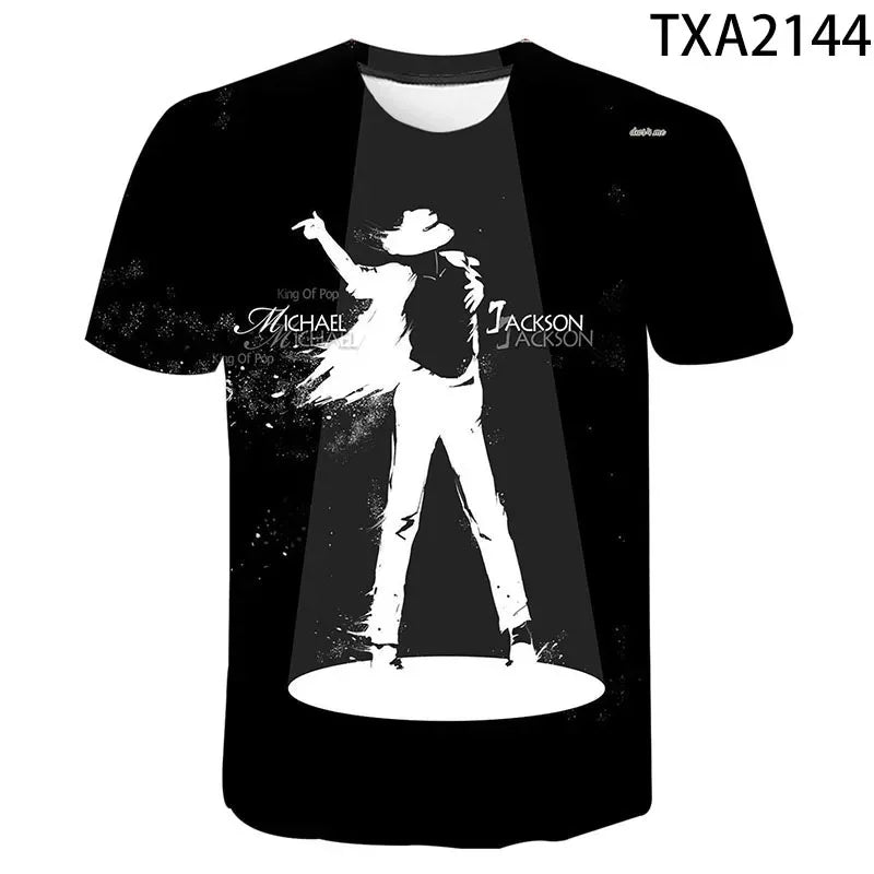 TShirts Singer Michael Jackson 3D Print Casual Fashion Oversized Round Neck T Shirt Kids Boys Girls Tees Tops Tshirt Clothes
