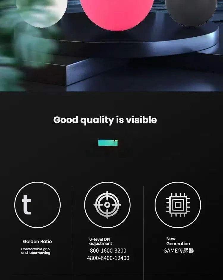 A New Generation M348 Lightweight Wireless Bluetooth Mouse 6-speed 6400DPI1K Return Rate Ultra-low Delay E-sports Sensor