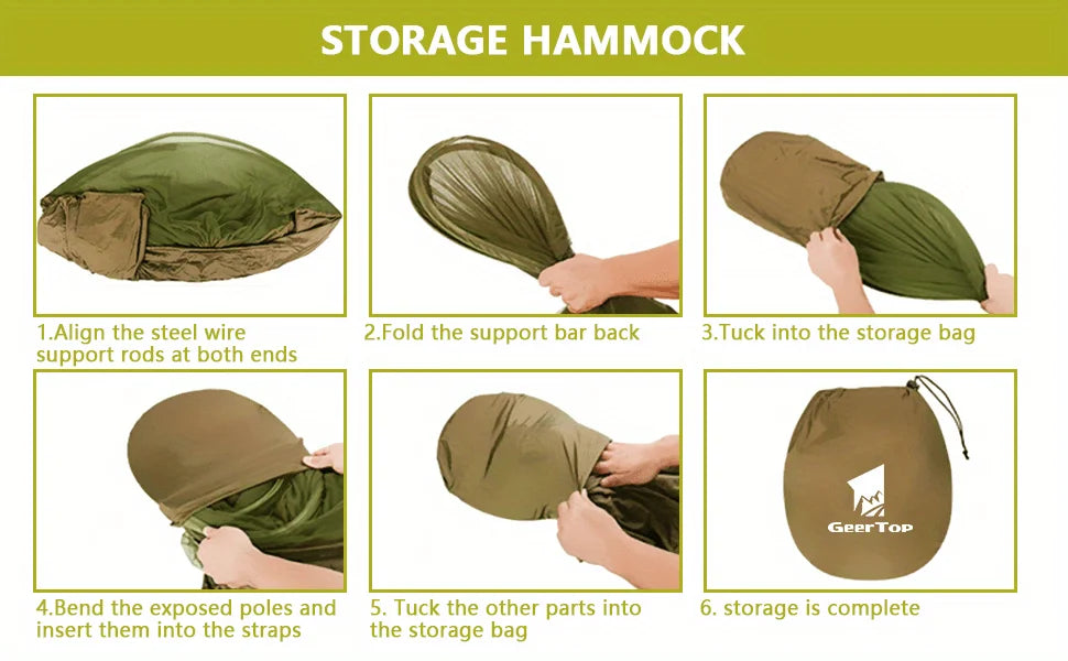 Double Camping Hammock With Mosquito Net Easy Setup Portable Outdoor Travel Tent Bed