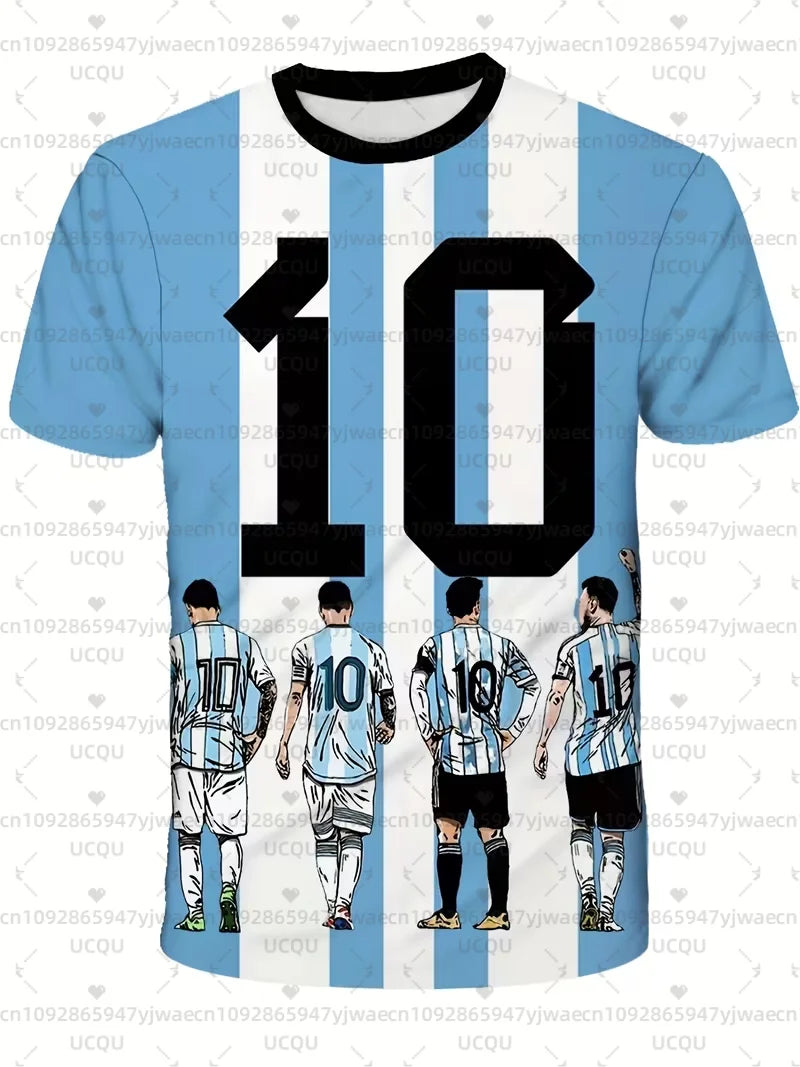 Number 10 Football Jersey 3D Printed Breathable Sports T Shirt Unisex