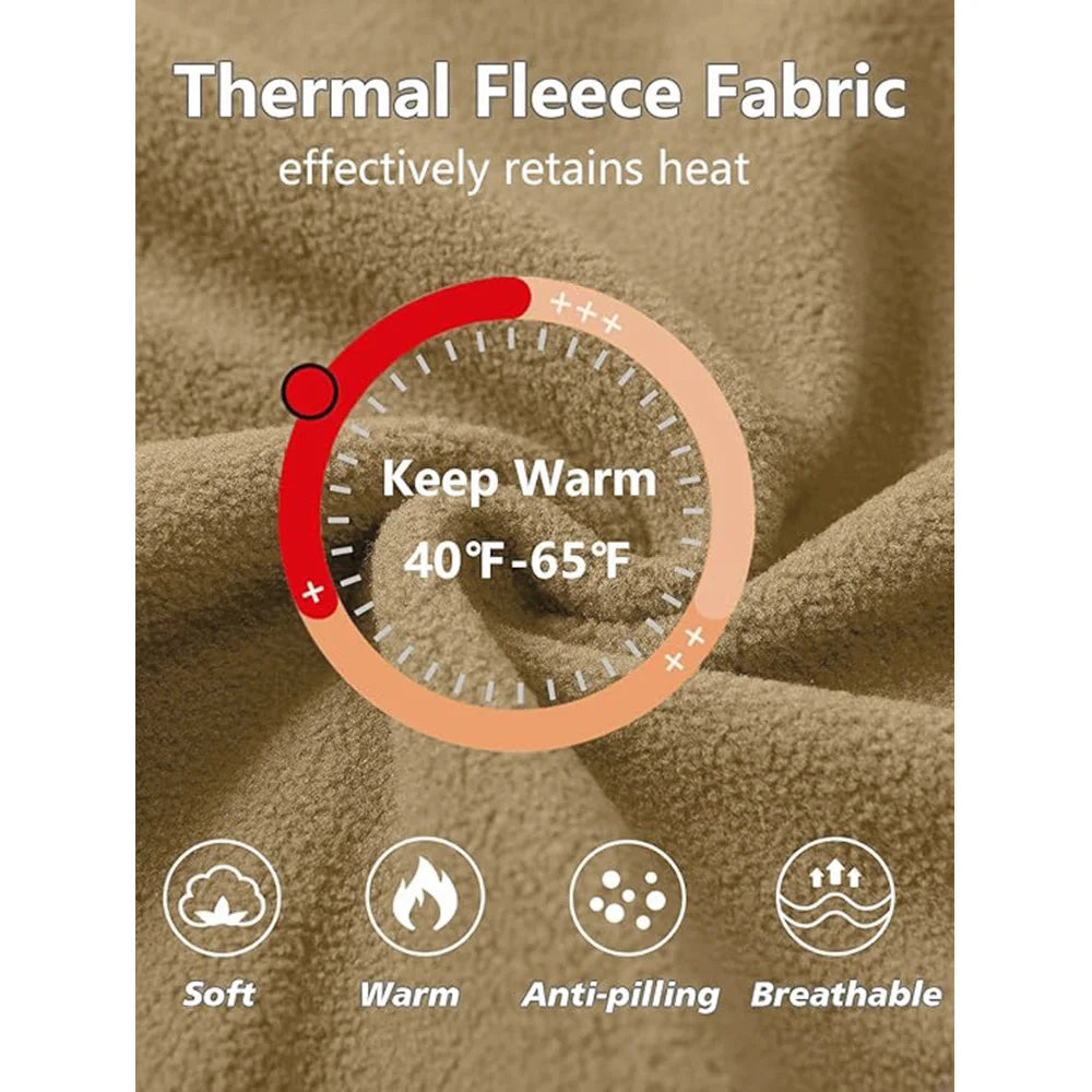 Men’s Full Zip Fleece Jacket – Winter Warm Windproof Outdoor Hoodie