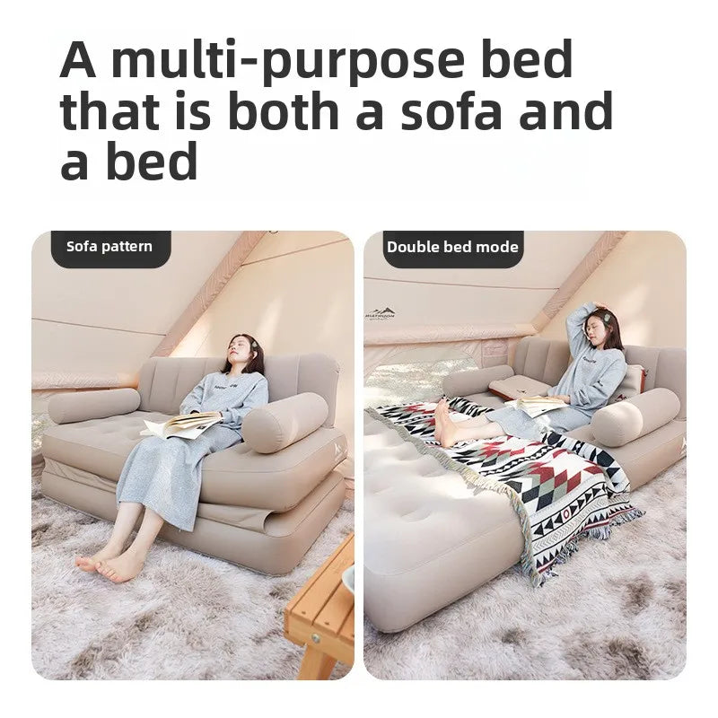 Outdoor Camping Inflatable Sofa Portable Folding Air Mattress For Hiking Tent Home Use