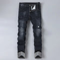 Mens Stretch Black Jeans Slim Fit Straight Leg Pants
