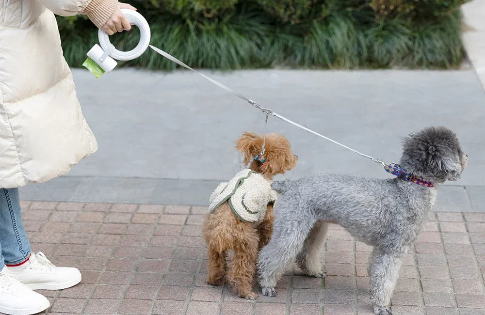 Pet Leash Poop Bag Dispenser Extension Belt with Bags