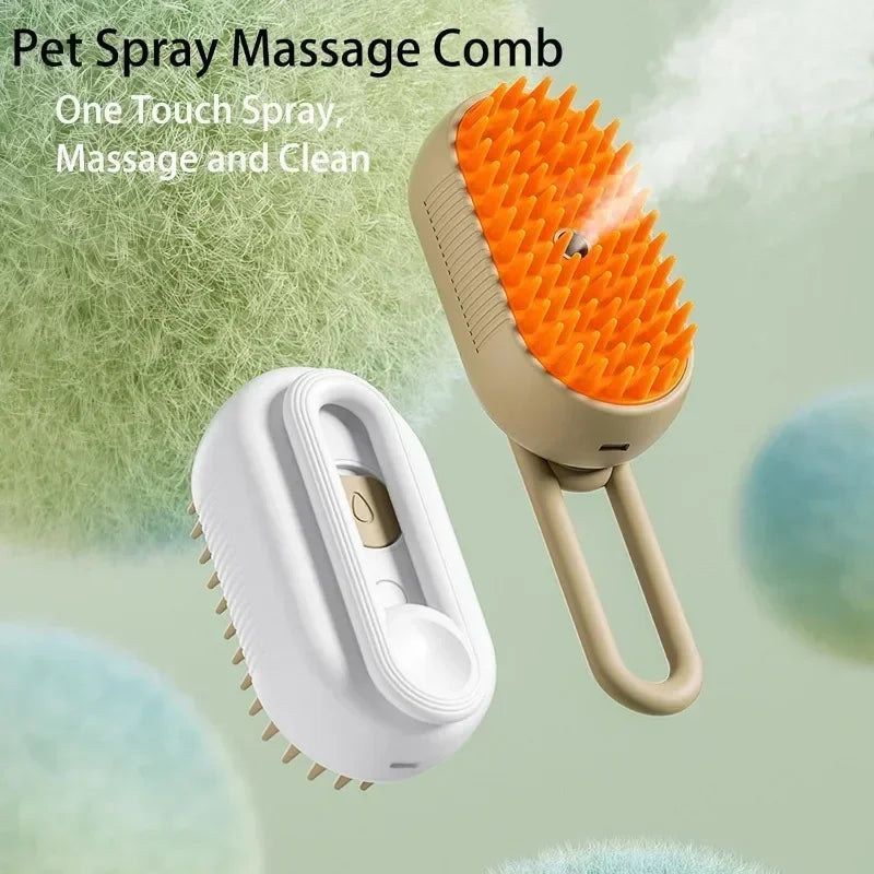 Electric Spray Pet Brush 3 In 1 Dog Cat Grooming Massage Brush For Removing Loose Hair