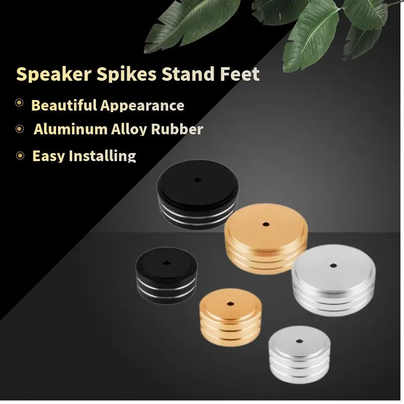 Speaker Spikes Stand Feet Pad Foot For Speakers CD Amplifier 58x22mm 40x20mm Aluminum Alloy Rubber Portable Audio Video 4sets