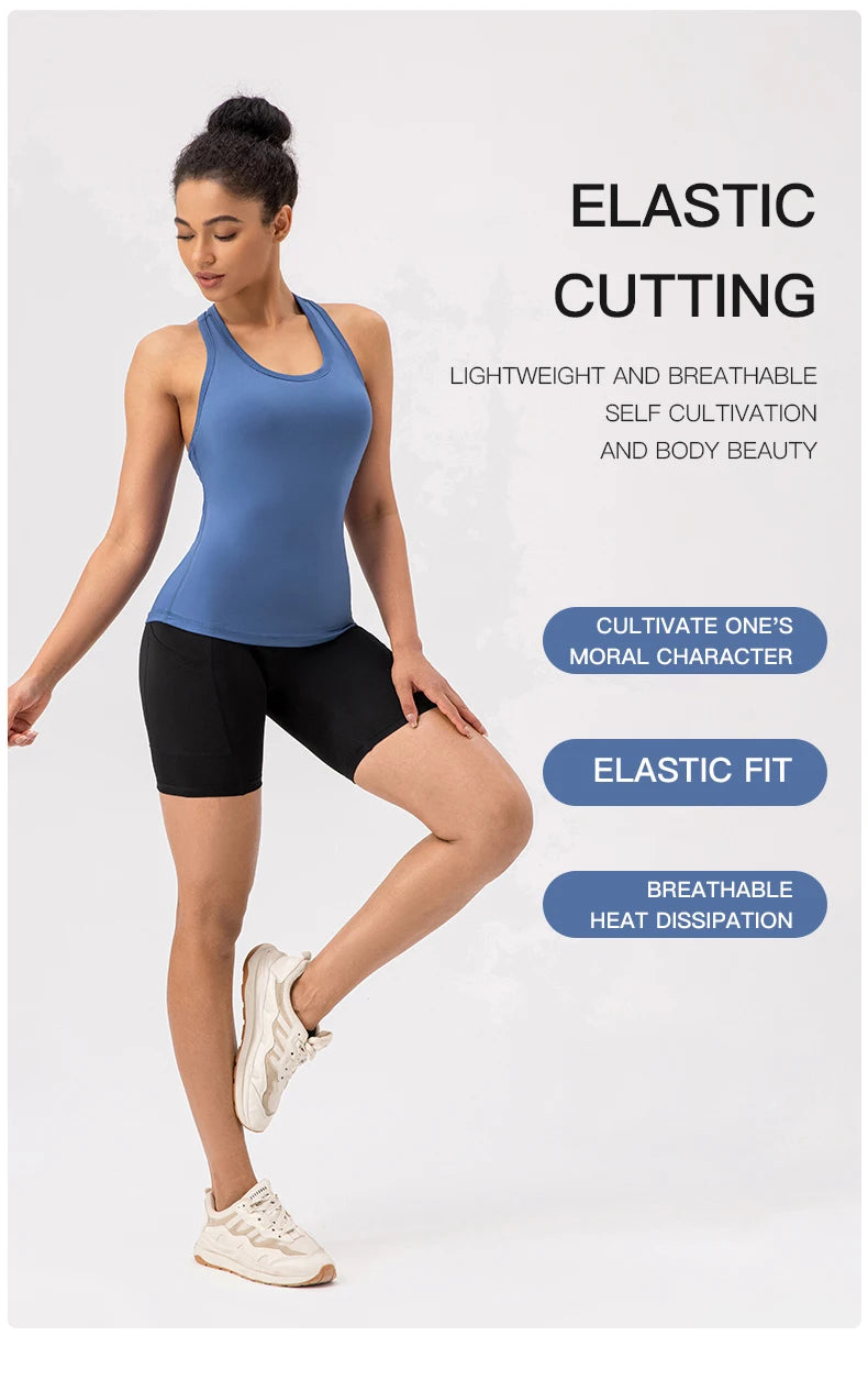 Women’s Sleeveless Yoga Tank Top - Breathable Gym Sport Shirt for Running