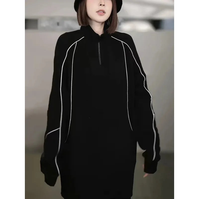 Women's Sweatshirt Autumn Winter New Loose Slim Versatile Mid-length Casual Top