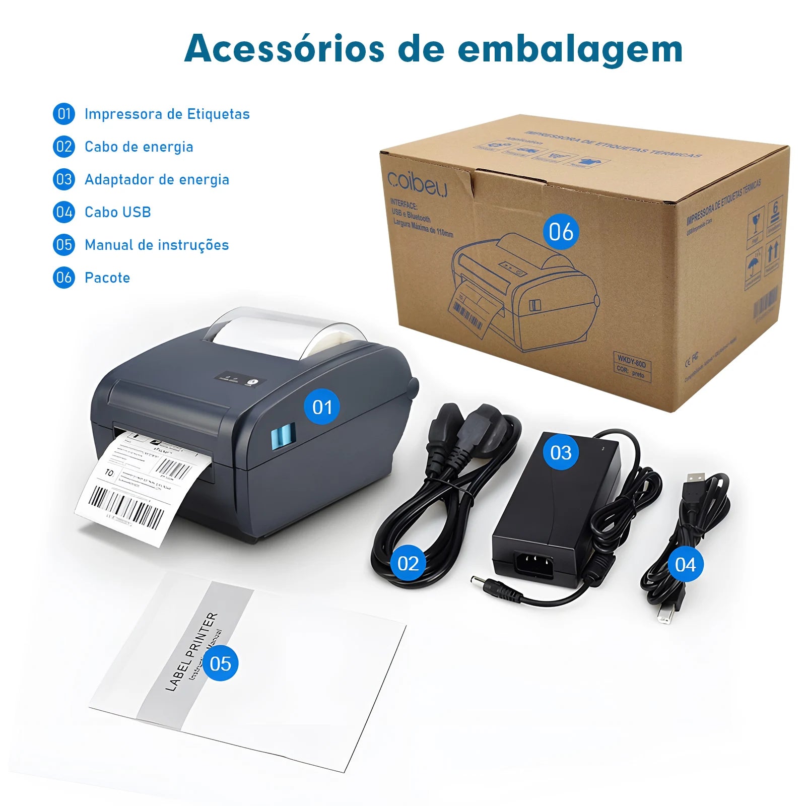 Labeler, Label Printer, Labeler, Portable Printer, Label, Support Bluetooth USB, Label Printer