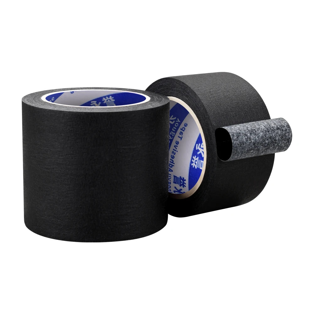 Black Crepe Masking Tape | Single-Sided Adhesive for Art, Car & Craft Projects (10/20/50m)