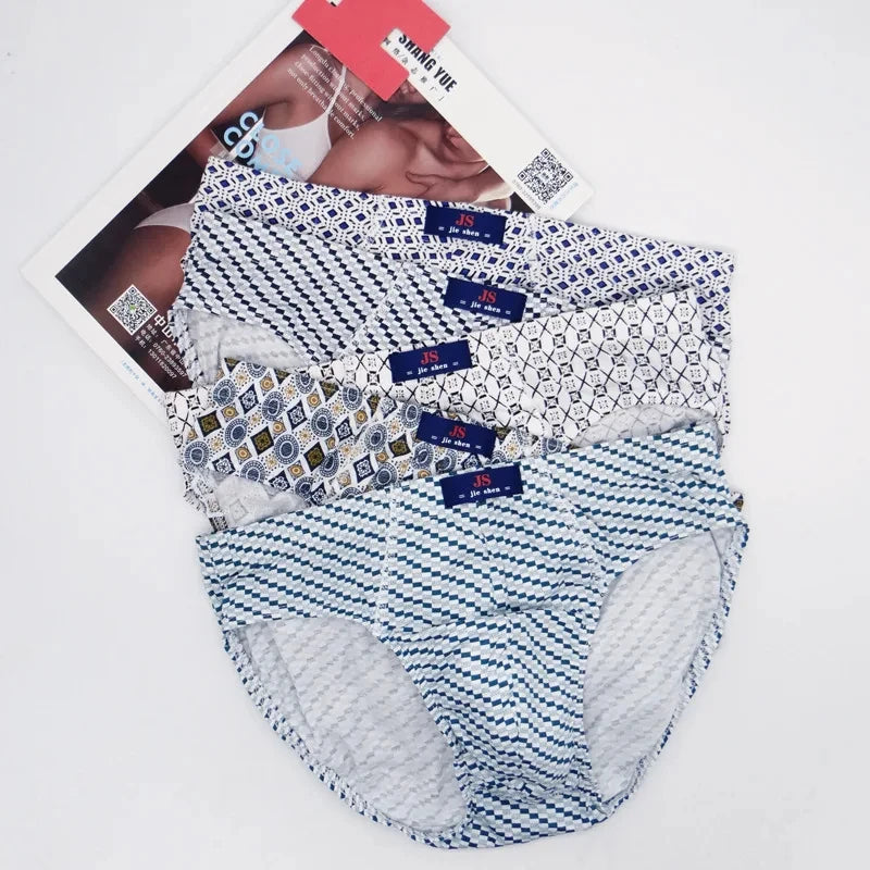 5Pcs/Set Men Briefs 100% Cotton Men Panties Plus Size Men Underwear 3XL/4XL/5XLMen's Men Fungi-Proofing Comfortable Underpants