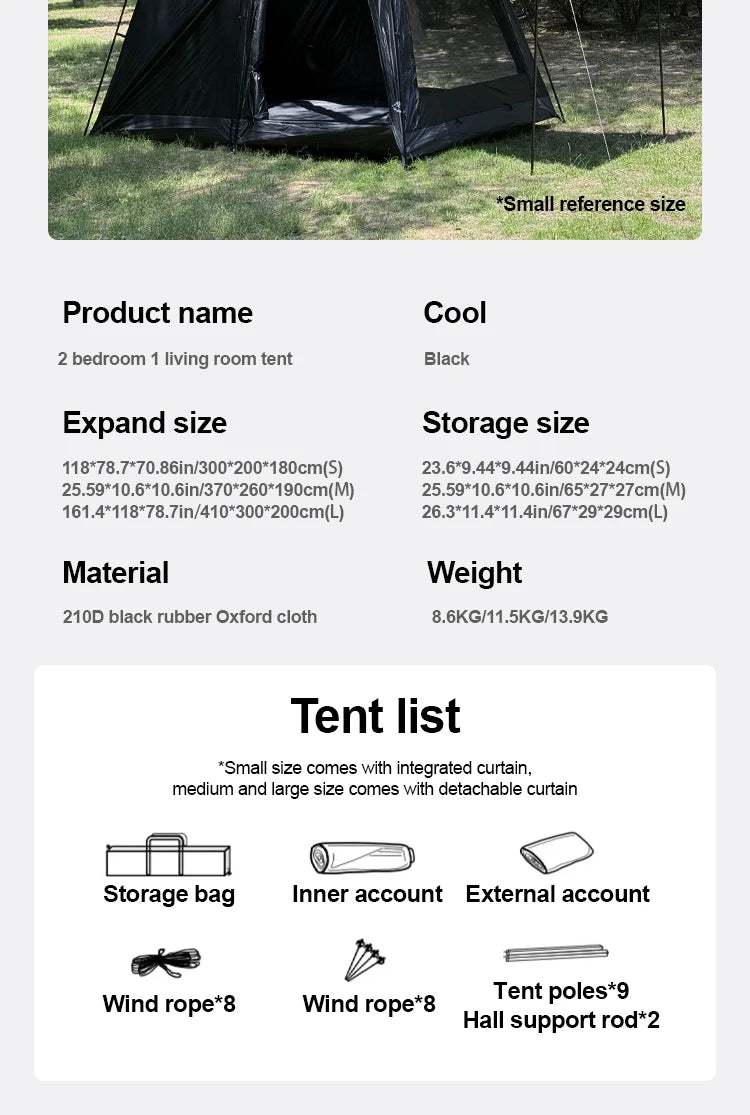 Large Camping Tent For 8 To 12 Person Two Room Waterproof Windproof Outdoor Family Tent With Rainfly Instant Cabin Use