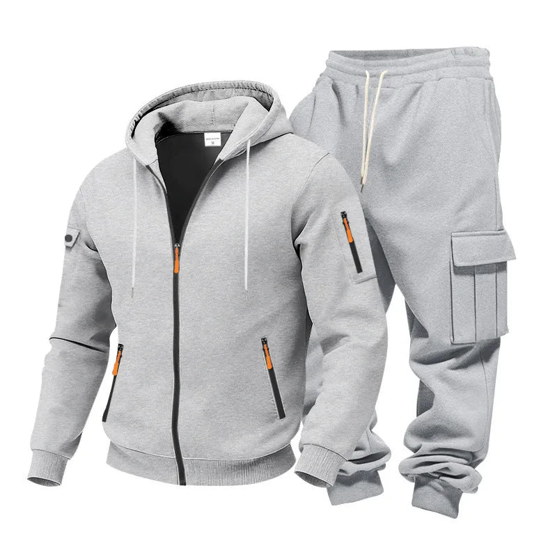 Men’s Winter Heavy Fleece Zip-Up Hoodie – Warm Casual Sportswear
