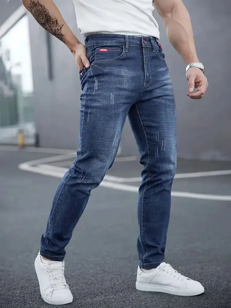 2025 Men's Slim Casual Street Classic Skinny Jeans Pencil Jeans Trendyy Stretch Style Comfortable Casual Fashion Versatile