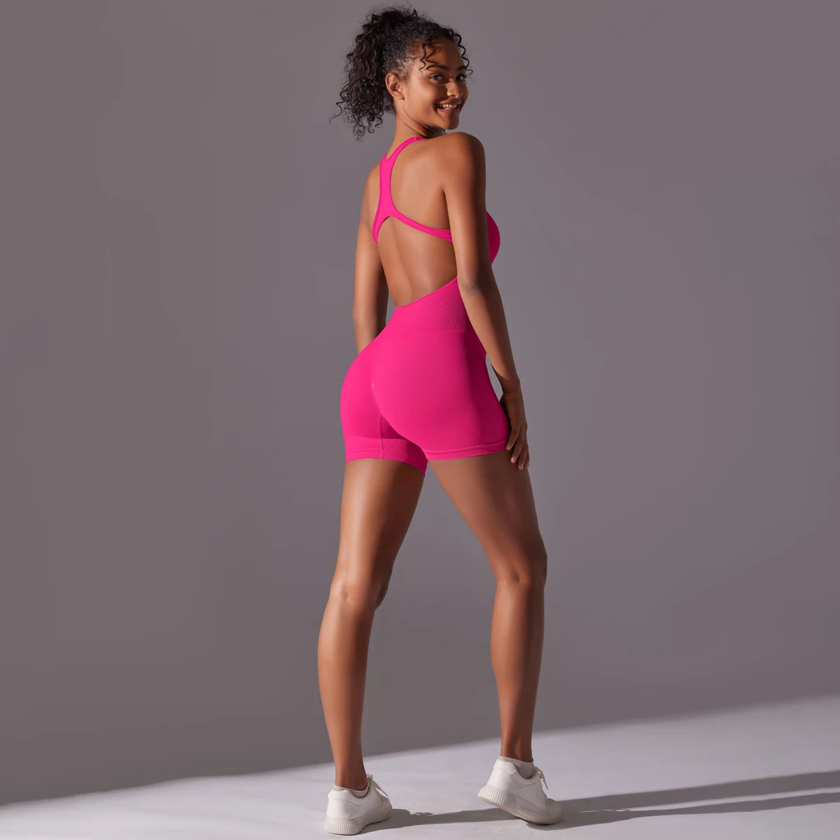 Sexy Back Jumpsuit Gym Set Women Training Yoga Suit Sportswear Women Sports Jumpsuit Fitness Rompers Stretch Workout Bodysuits