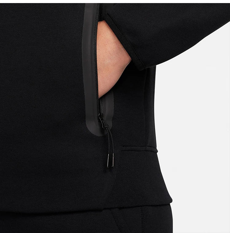 Men's Tech Fleece Windrunner Jacket | Hooded Knit Sportswear - Black FB7922