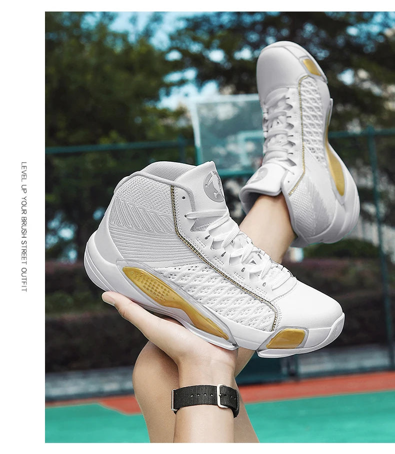 Men’s High-Top Basketball Sneakers | Breathable Non-Slip Outdoor Sports Shoes
