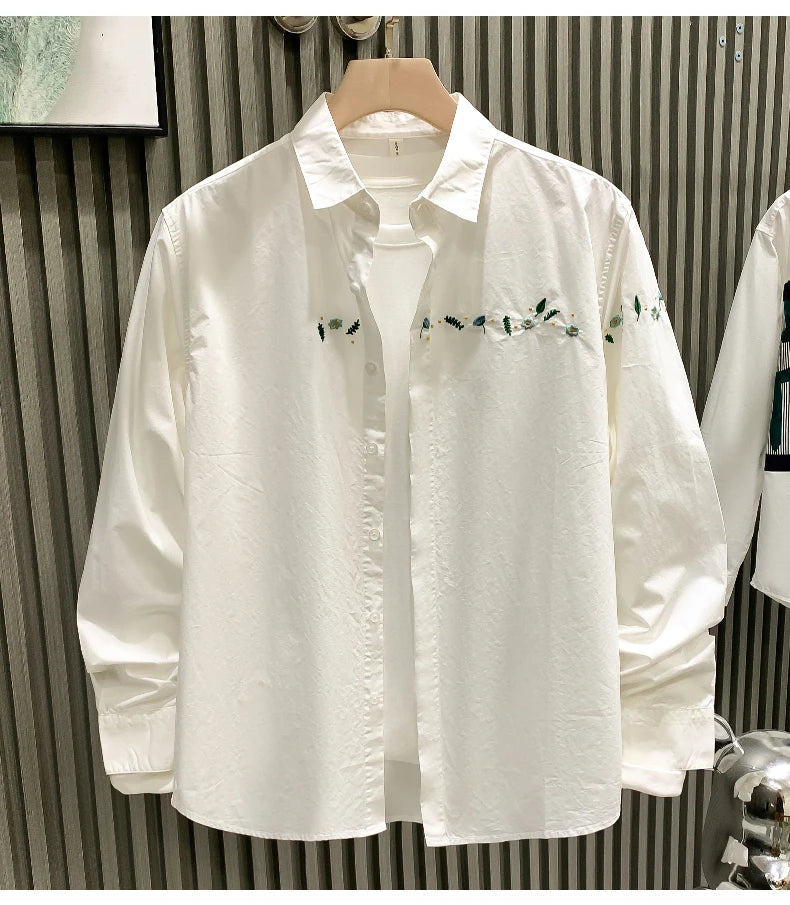 Men’s Hawaiian Printed Long Sleeve Button-Up Shirt