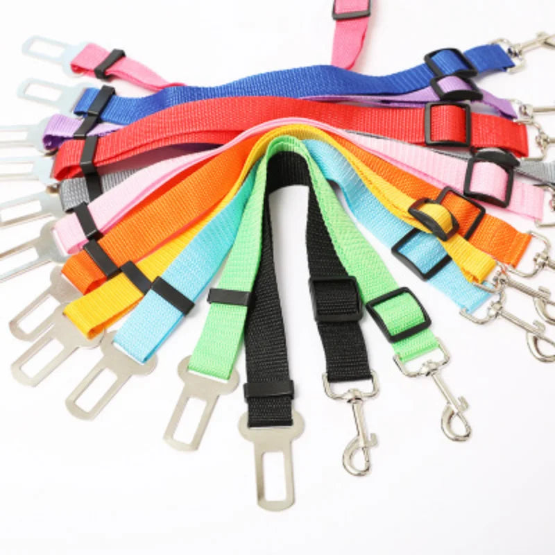 Adjustable Dog Cat Car Safety Belt Harness Leash