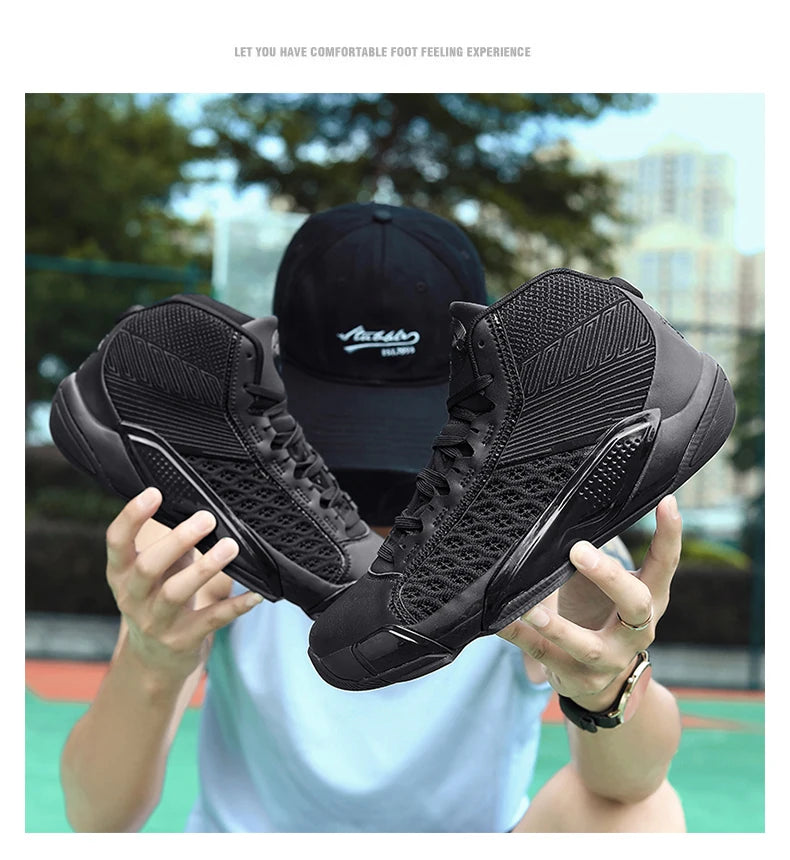 Men’s High-Top Basketball Sneakers | Breathable Non-Slip Outdoor Sports Shoes