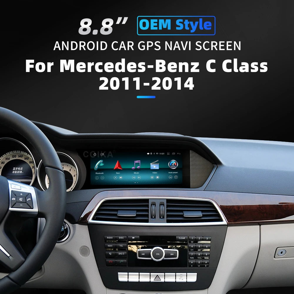 8.8" Display Touch Screen Android Radio Car Head Unit For Mercedes C Class W204 2011-2014 BT WIFI GPS Navi Wireless Carplay Auto - trendingshoping.com