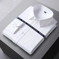 Men’s Formal Long Sleeve Solid Color Anti-Wrinkle Office Shirt with Pocket