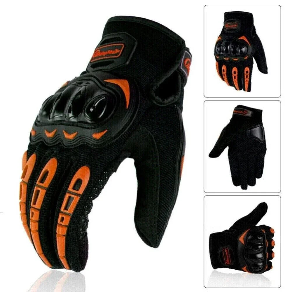 Professional Motorbike Gloves Mens Womens with Hard Knuckles Anti Slip Palm Touchscreen Design for Dirt Bike Riding