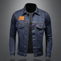 Mens High Quality Dark Blue Casual Denim Jacket European Style