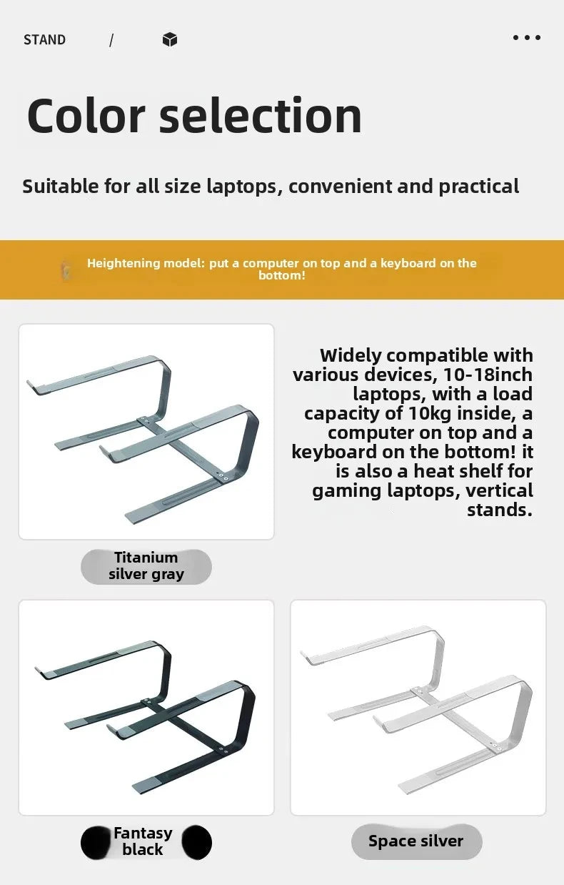 Laptop Stand for Desk Metal Computer Riser Heavy Stable Holder Ergonomic Laptops Elevator for 12-17.3 Inches Notebook Computer - trendingshoping.com