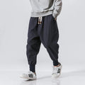 Men’s Cotton Linen Harem Pants - Baggy Drop-Crotch Streetwear Joggers