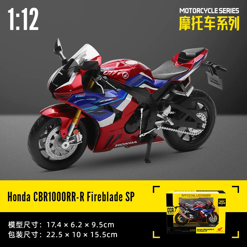 MSZ CCA 1:12 SUZUK GSX-R1000 with base alloy die-cast car motorcycle model, toy gift giving, die-cast static motorcycle model