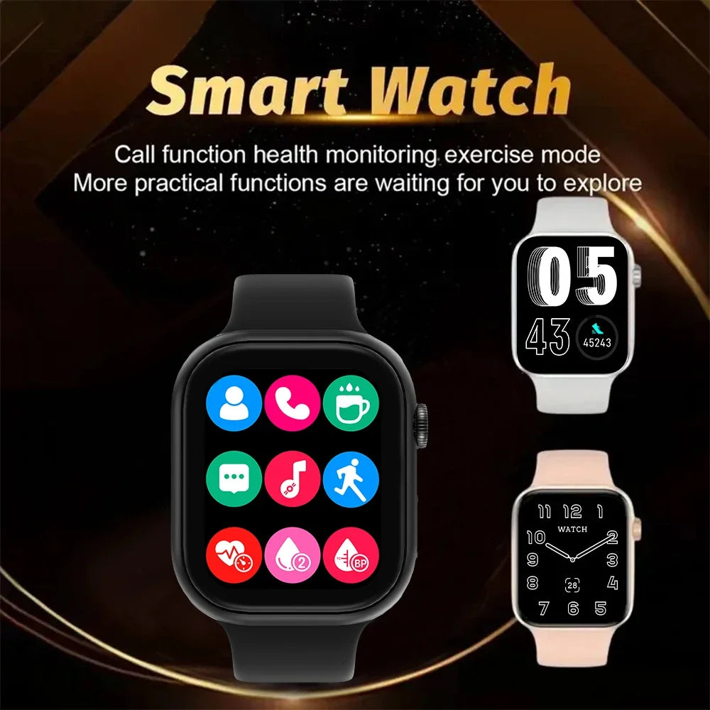 2025 New Smartwatch for Men & Women – 1.73'' Screen, Bluetooth Call, Blood Oxygen & Pressure Monitoring, Compatible with Android & iOS