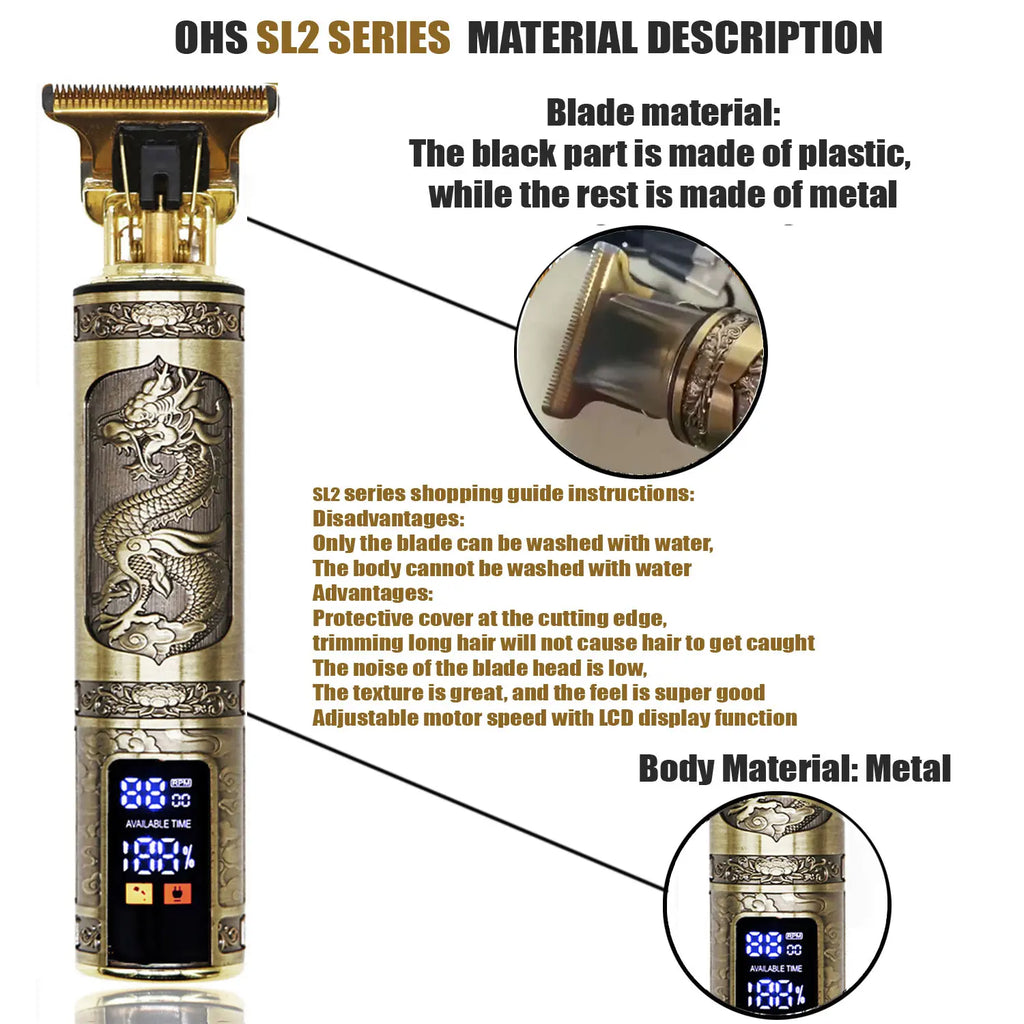 T9 Hair Clipper Repair Beard Shaving Body Hair Trimmer Clippers Electric Machine Men Haircut Machine 0mm Barber Shaver - trendingshoping.com